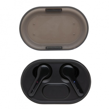 Logo trade promotional merchandise picture of: Light up logo TWS earbuds in charging case