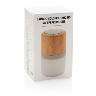 Logotrade promotional merchandise picture of: Bamboo colour changing 3W speaker light