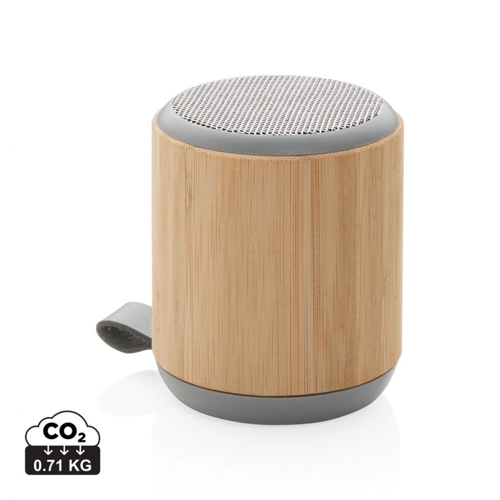 Logo trade promotional giveaway photo of: Bamboo and fabric 3W wireless speaker