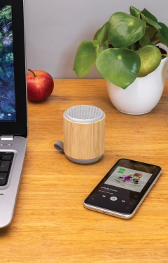 Logotrade promotional merchandise photo of: Bamboo and fabric 3W wireless speaker