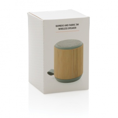 Logo trade business gifts image of: Bamboo and fabric 3W wireless speaker