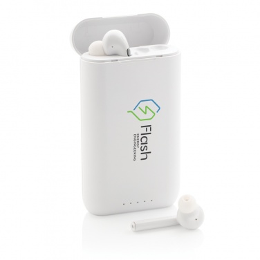Logo trade promotional merchandise photo of: Liberty TWS earbuds with 5.000 mAh powerbank