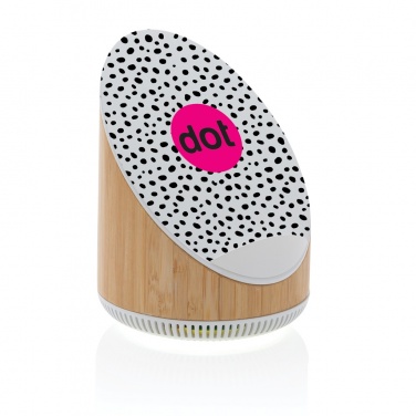Logo trade corporate gift photo of: Ovate bamboo 5W speaker with 15W wireless charger