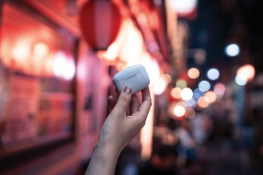 Logo trade promotional giveaway photo of: RCS recycled plastic Liberty Pro wireless earbuds