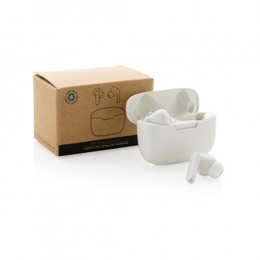 Logo trade corporate gifts image of: RCS recycled plastic Liberty Pro wireless earbuds