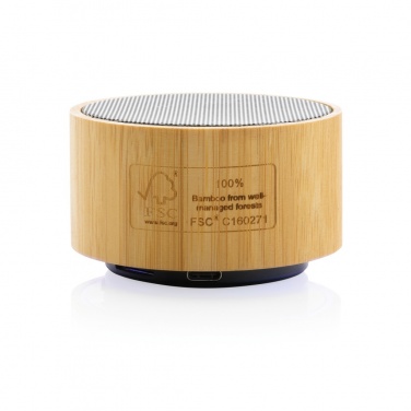 Logo trade business gifts image of: RCS recycled plastic and bamboo 3W wireless speaker