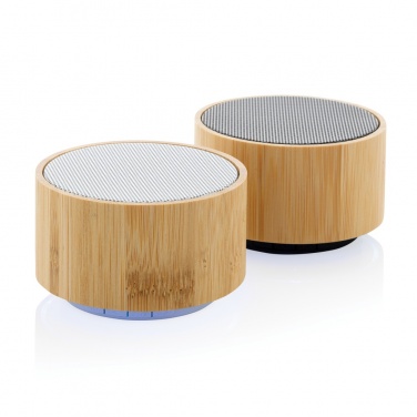 Logo trade promotional merchandise picture of: RCS recycled plastic and bamboo 3W wireless speaker