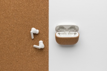 Logo trade advertising products picture of: Oregon RCS recycled plastic and cork TWS earbuds