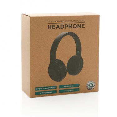 Logo trade business gifts image of: RCS standard recycled plastic headphone