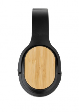 Logotrade promotional item image of: RCS and bamboo Elite Foldable wireless headphone