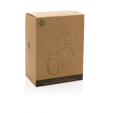 Logotrade promotional merchandise picture of: RCS and bamboo Elite Foldable wireless headphone