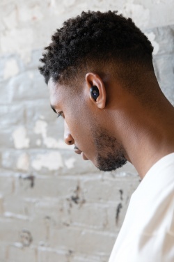 Logo trade promotional giveaways image of: Urban Vitamin Palm Springs RCS rplastic ENC earbuds