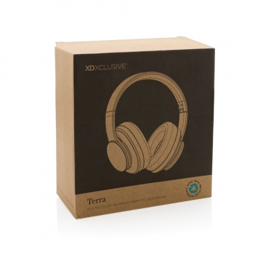 Logo trade promotional giveaways image of: Terra RCS recycled aluminium wireless headphone
