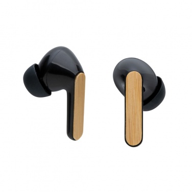 Logotrade corporate gift picture of: Bamboo TWS earbuds with RCS recycled plastic