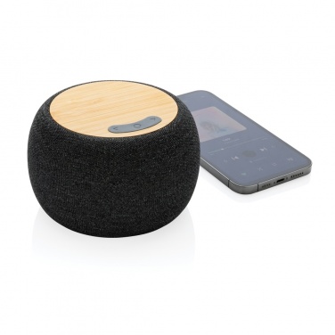 Logotrade promotional products photo of: RCS Rplastic/PET and bamboo 5W speaker