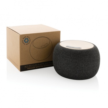 Logo trade corporate gifts image of: RCS Rplastic/PET and bamboo 5W speaker