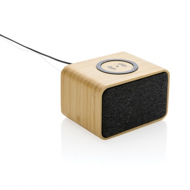 Logotrade promotional gift picture of: RCS Rplastic 3W speaker with bamboo 5W wireless