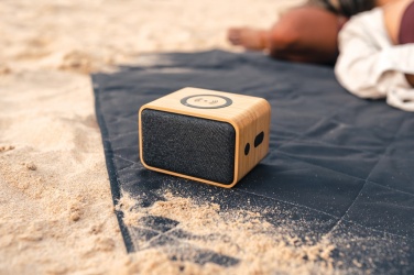Logotrade advertising product picture of: RCS Rplastic 3W speaker with bamboo 5W wireless