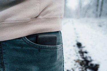 Logotrade promotional giveaways photo of: Skywave RCS recycled plastic solar earbuds