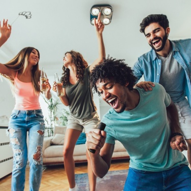 Logotrade promotional gift image of: Singvibe RCS recycled plastic karaoke set with double mic