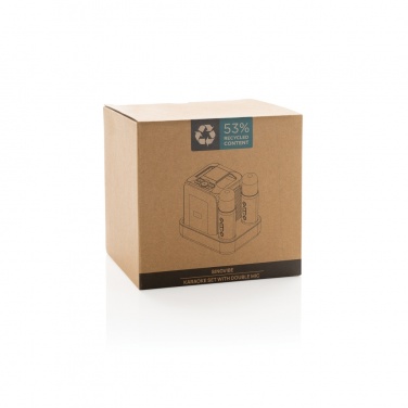 Logo trade promotional merchandise image of: Singvibe RCS recycled plastic karaoke set with double mic