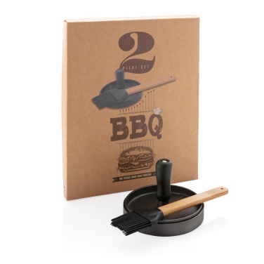 Logo trade promotional merchandise photo of: BBQ set with hamburger press and brush