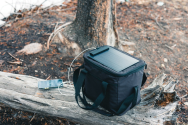 Logotrade promotional item picture of: Pedro AWARE™ RPET deluxe cooler bag with 5W solar panel
