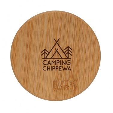 Logo trade advertising products image of: Double wall borosilicate glass with bamboo lid 250ml 2pc set