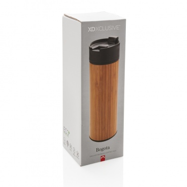 Logo trade promotional gift photo of: Bogota vacuum bamboo coffee mug