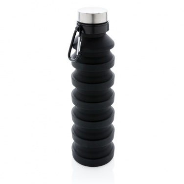 Logo trade promotional merchandise photo of: Leakproof collapsible silicone bottle with lid