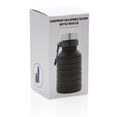 Logotrade promotional gift picture of: Leakproof collapsible silicone bottle with lid