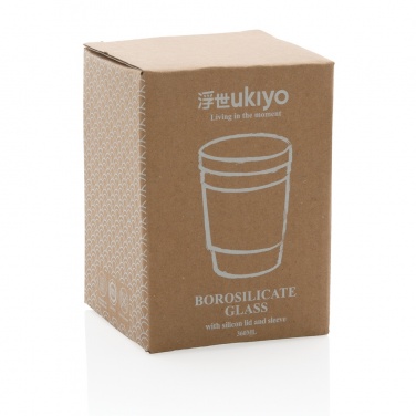 Logo trade advertising products image of: Ukiyo borosilicate glass with silicone lid and sleeve