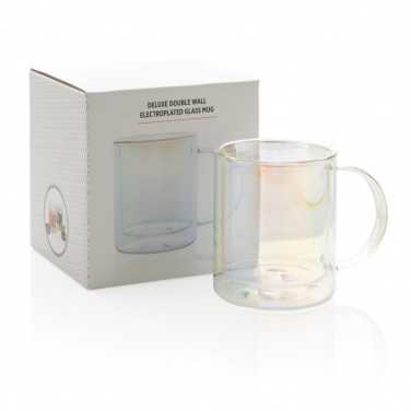 Logotrade promotional gift picture of: Deluxe double wall electroplated glass mug