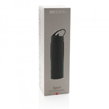 Logo trade promotional giveaways image of: Sport bottle with straw