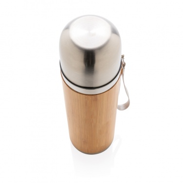 Logo trade business gift photo of: Bamboo vacuum travel flask