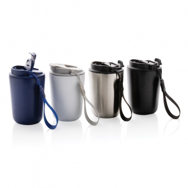Logotrade corporate gift image of: Cuppa RCS re-steel vacuum tumbler with lanyard