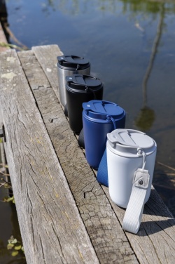 Logo trade corporate gifts picture of: Cuppa RCS re-steel vacuum tumbler with lanyard