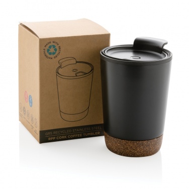 Logo trade corporate gifts picture of: GRS RPP stainless steel cork coffee tumbler