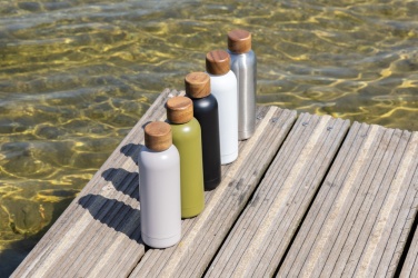Logotrade corporate gift picture of: Wood RCS certified recycled stainless steel vacuum bottle