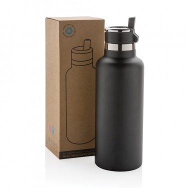 Logo trade promotional merchandise image of: Hydro RCS recycled stainless steel vacuum bottle with spout