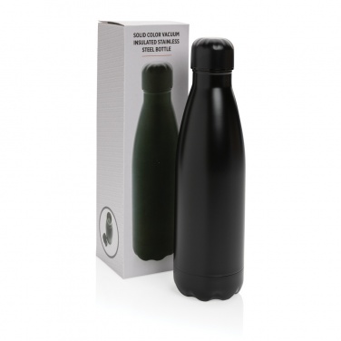 Logo trade business gifts image of: Solid colour vacuum stainless steel bottle 500 ml