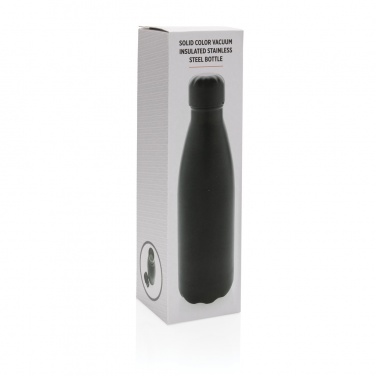 Logo trade corporate gifts image of: Solid colour vacuum stainless steel bottle 500 ml
