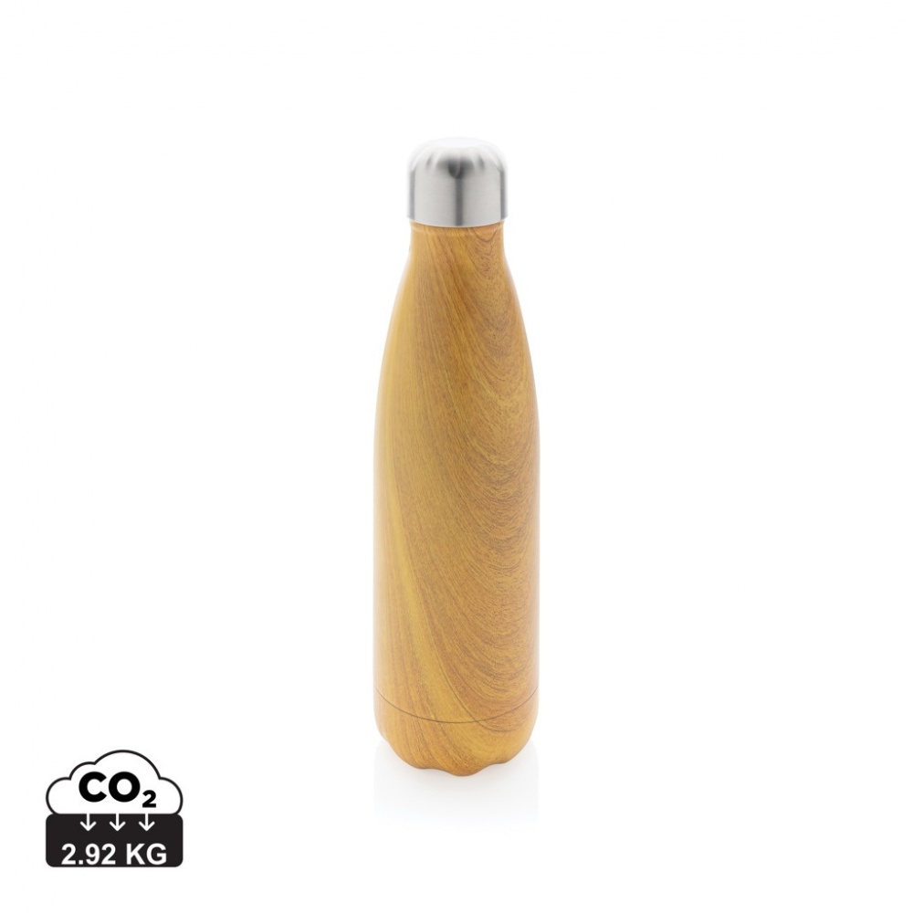 Logotrade advertising products photo of: Vacuum insulated stainless steel bottle with wood print