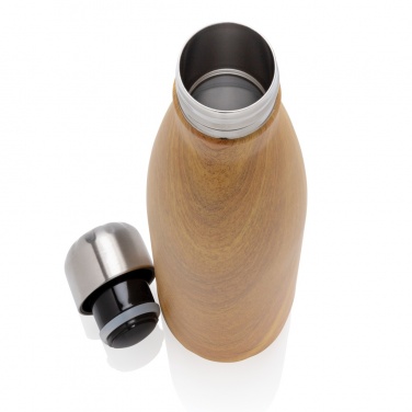 Logotrade promotional merchandise picture of: Vacuum insulated stainless steel bottle with wood print