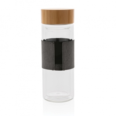 Logo trade advertising products image of: Impact double wall borosilicate glass bottle