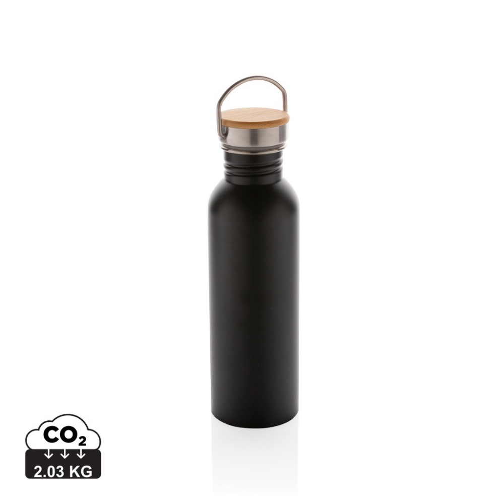 Logo trade corporate gift photo of: Modern stainless steel bottle with bamboo lid