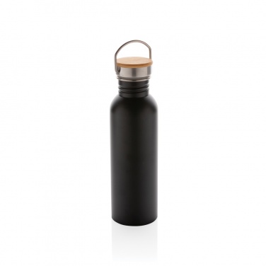 Logotrade promotional merchandise image of: Modern stainless steel bottle with bamboo lid