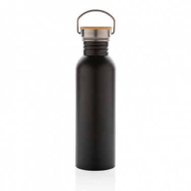 Logotrade advertising product picture of: Modern stainless steel bottle with bamboo lid