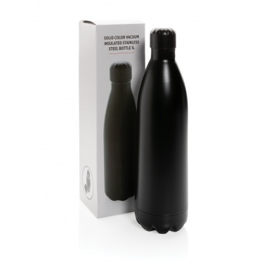 Logo trade promotional item photo of: Solid colour vacuum stainless steel bottle 1L