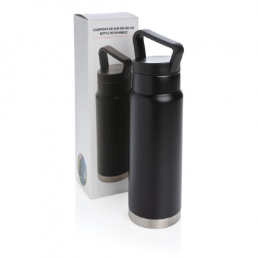 Logo trade promotional gifts image of: Leakproof vacuum on-the-go bottle with handle